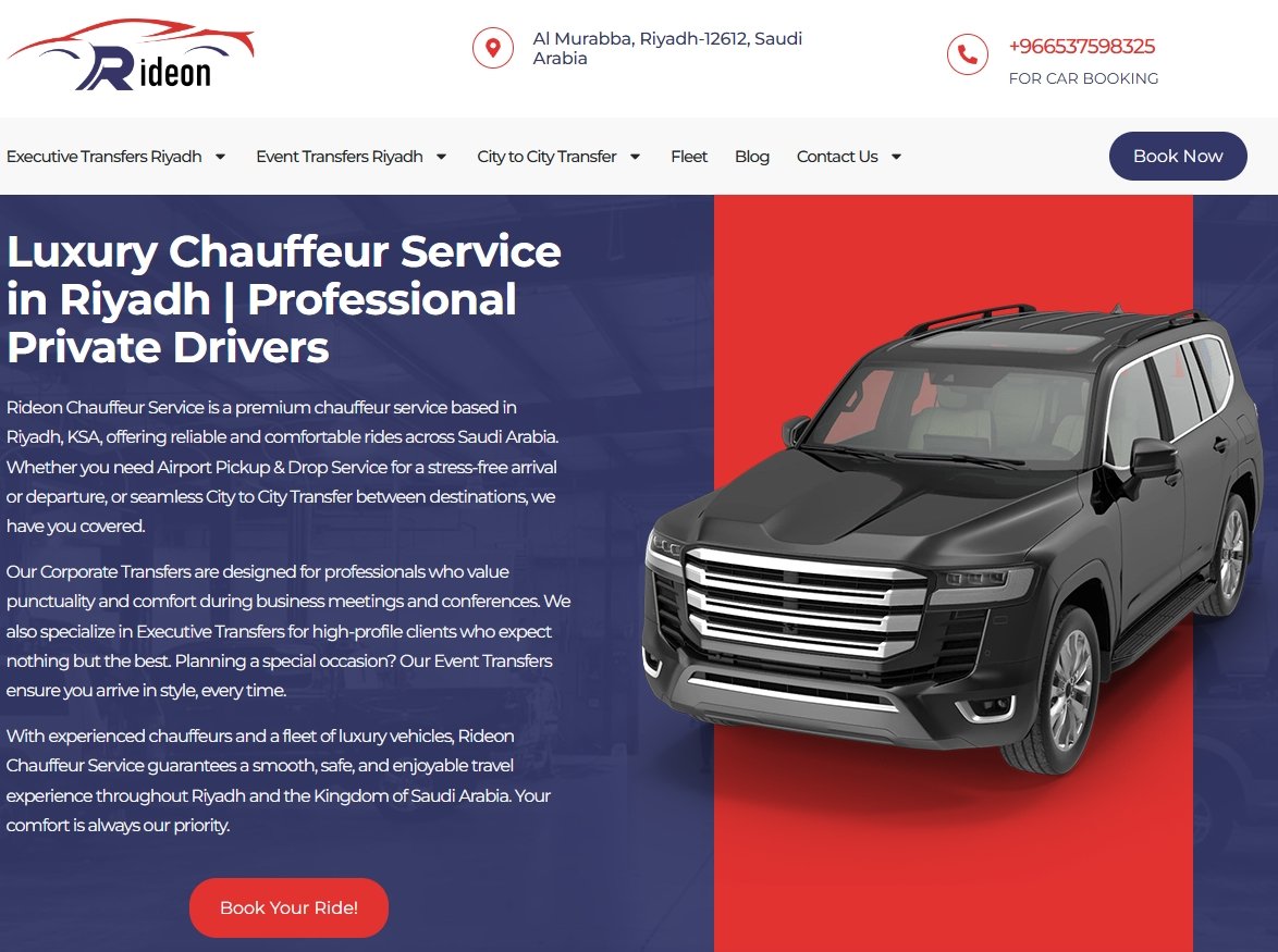 RIdeon Top 10 Chauffeur Services in Riyadh
