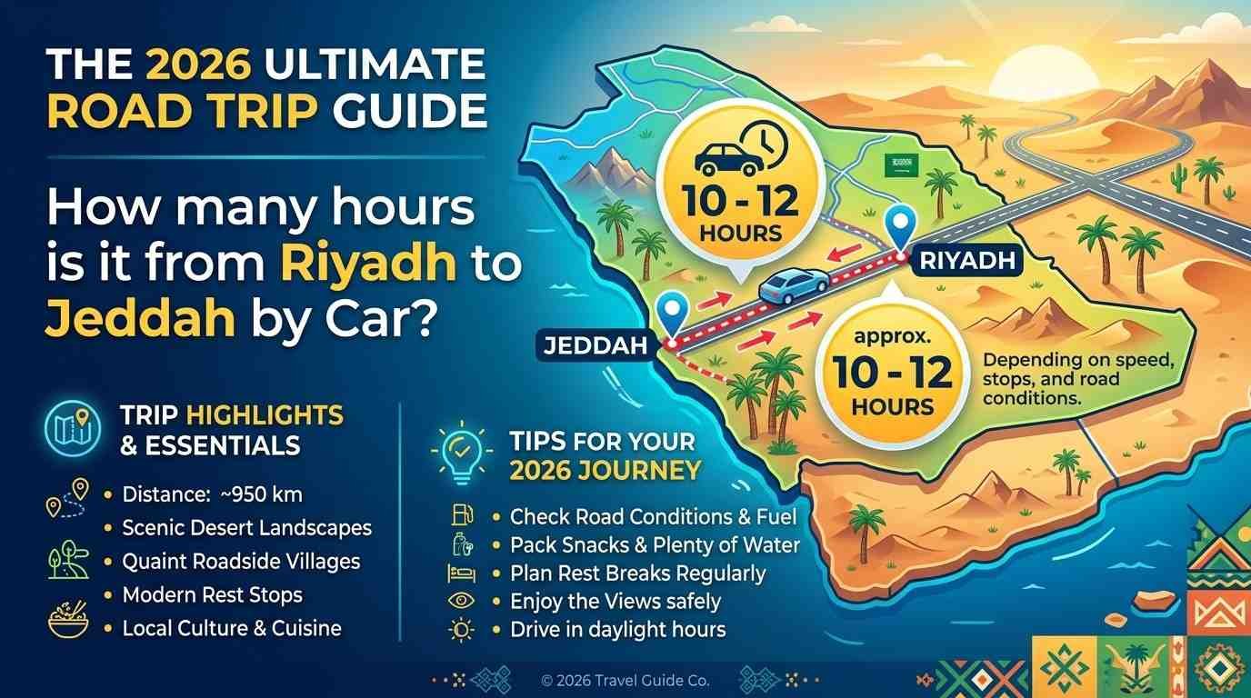 How many hours is it from Riyadh to Jeddah by Car? The 2026 Ultimate Road Trip Guide